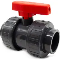 Trend-Pool 2-Wege-Kugelhahn | Ø 50 mm | Klebeanschluss | Griff Rot | SAFE
