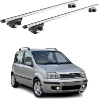 Aurilis Alu Dachträger Grundträger für Fiat Panda II 2003-2012 5 türig Silber ABE 2x