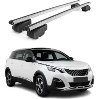 Omtec Dachträger Gepäckträger für Peugeot 5008 T87 2017-2023 ABE Aluminium Grau 2x