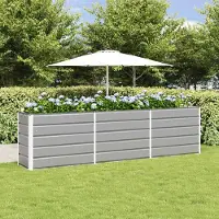 Prolenta Maison Exclusive - Pflanzkübel Hellgrau 290 x 50 x 75 cm Verzinkter Stahl