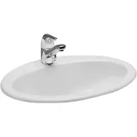 Laufen Indova EWT 81139.2, v. oben, 1 Hahnloch, mit Überlauf, 610x480, weiß, 1 Stk.