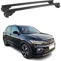 Omtec Dachträger Grundtäger für VW T-Cross 2019-2024 75kg Aluminium Schwarz 2 tlg