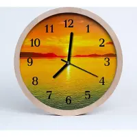 Tulup Holzuhr 30fi cm wanduhr - Sunset Natur