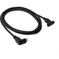 System-S USB 3.1 Kabel 180 cm Typ C Stecker zu Buchse Schraube Winkel in Schwarz