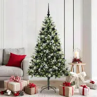 vidaXL "Schlussverkauf" Künstlicher schwenkbarer Weihnachtsbaum(1 pc) - Kunstbaum/Tannenbaum - mit flockigem Schnee C7410