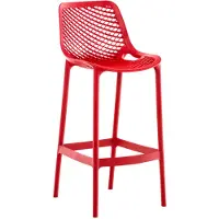 DELUKE Barhocker modern Rot LORL - Kunststoff, 105x45x53cm | Barhocker mit Lehne Tresenhocker Barstuhl Küchenhocker Thekenhocker hoher Stuhl
