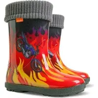 Demar Kinder HAWAI LUX Jungen Mädchen Thermostiefel Gummistiefel gefüttert Größe: 32/33, Herstellerfarbe: Flammen