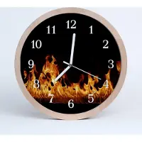 Tulup Holzuhr 20fi cm wanduhr - Feuer Natur