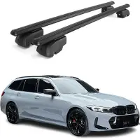 Omtec Dachträger Gepäckträger für BMW 3er Touring 2019-2021 ABE Aluminium Schwarz