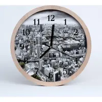 Tulup Holzuhr 30fi cm wanduhr - Stadt