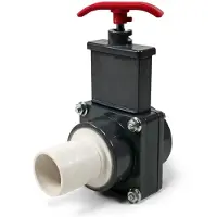 Praher Absperrschieber PVC Ø 50 mm Klebemuffe + Ø 38mm Schlauchanschluss