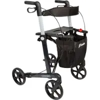 Mobilex Rollator Leopard mit Schleifbremse und Softrädern Anthrazit