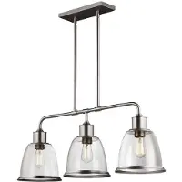 Elstead Lighting Hobson Zeitgenössische Kronleuchter Satin Nickel Stahl 3 Lichter E27