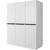 Bogart Kleiderschrank Nicole Sockel geriffelt 150x207x62 cm Schlafzimmer Weiß/Schwarz