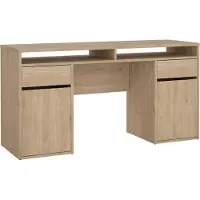 Dmora Schreibtisch Dina 149x48,2x77,4h cm Braun 2 Schubladen 2 Türen