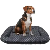 BOUTIQUEZOO Hundebett - Wasserfest, Waschbar Hundematte aus Codura | In & Outdoor für große und riesige Hunde | Farbe: Schwarz/Muster: Pfoten, Größe XXL: 120 x 90