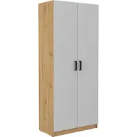 Masseno Drehtürenschrank MALTESA 80 cm Kleiderschrank Schlafzimmer Schrank 2-türig Grau