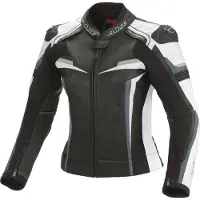 Büse Mille Damen Schwarz Grau Weiß Lederjacke Größe 76