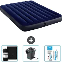 Intex Airbed - Doppelbett - 137 x 191 x 25 cm - Blau - Im Lieferumfang enthalten Spannbettuch - Pumpe en Reperaturset
