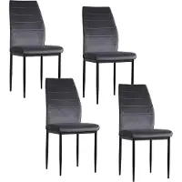 HTI 4er Set Stühle Madison aus Samt, 96x43,5x57 cm, Sitzhöhe 49 cm