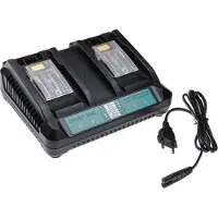 123accu Dual-Ladegerät kompatibel mit Makita BBO140, 8281DWAE, BCF050, BCF201ZW, BBO180, BBO180Z, BCF201, BCF201Z Werkzeug Li-Ion-Akkus, 100 W, 14,4 V