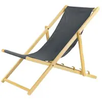 Sonstiges Liegestuhl grau klappbar aus Holz-mit Absicherungssystem Klappstuhl Klappliege Sonnenstuhl Strandstuhl Holzklappstuhl Sonnenstuhl Gartenliegen