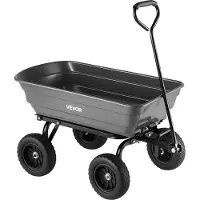 Vevor Garten-Kippwagen, 272 kg Poly-Kippwagen, Gartenwagen mit 90°-Schnellkippmechanismus, 180°-Schwenkrädern, 270°-flexiblen Drehlagern, Gartenwagen für Pflanzen, Erde, Erntegut
