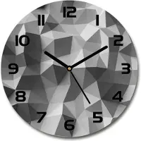 Tulup Wanduhr aus Glas 30fi Glasbild Glasuhr Gehärtetes Glas - schwarze-zeiger - Abstraction triangles