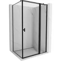 Mexen Mist T Duschkabine schwenkbar rechts 105 x 120 cm, schwarzer Rahmen, schwarz - 8A4T-105-120-70-70-P