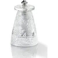 Peugeot Salzmühle LALIQUE 9cm Kristall Stahlmahlwerk Art Deco Design