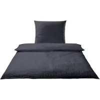 Elegante Seersucker Bettwäsche-Garnitur Chelsea 7013 Größe 40x80 155x200 cm Farbe Anthrazit