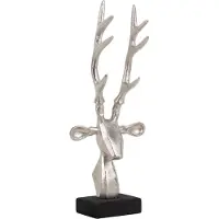 Present Time - Ornament Reindeer Head - Silber - 14.5x6.5x34cm
