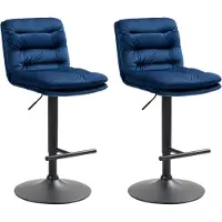 CLP 2er Set Barhocker Damar Samt schwarz blau