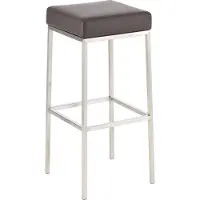 DELUKE Barhocker BIDAN - Kunstleder Braun 37x37x80 cm | Barstuhl Mit Lehne Tresenhocker Tresenstuhl Kneipenhocker Kneipenstuhl