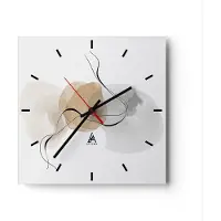 ARTTOR Wanduhr - Quadrat - Glasuhr - Abstrakt minimalistisch Aquarell - 40x40cm - Schleichendes Uhrwerk - Lautlos - zum Aufhängen bereit - Dekoration Modern - Wanddekoration aus Glas - C3AC40x40-4827