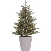 Kaemingk Künstlicher Weihnachtsbaum 120 cm mit Beleuchtung und Topf Tannenbaum Christbaum Weihnachtsdeko