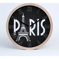 Tulup Holzuhr 20fi cm wanduhr - schwarze Spitzen - Paris