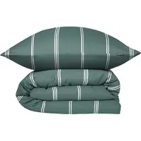Schiesser Bettwäscheset Matteo | Gestreift | Renforcé | 2-teilig | 100% Baumwolle | Angenehm weich & glatt | YKK-Reißverschluss | 135x200 cm + 80x80 cm | Petrol