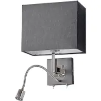 LUCANDE Wandlampe Rebekka, 31 cm, schwarz, LED-Lesearm
