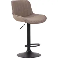 CLP Barhocker Lentini Stoff drehbar mit Höhenverstellung taupe Gestell Farbe schwarz