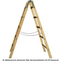 Theimer Holz Sprossenstehleiter mit Eimerhaken 2x16 Sprossen