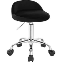 Woltu Bürohocker mit Rollen, Drehhocker höhenverstellbar, Rollrocker mit niedriger Rückenlehne, Arbeitshocker Schwarz, Sitzhöhe 43-54,5 cm