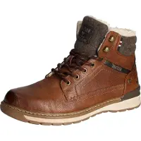 Mustang Herren Stiefelette Schnürboot Warmfutter gepolsterter Schaft 4141-610, Größe:44 EU, Farbe:Braun