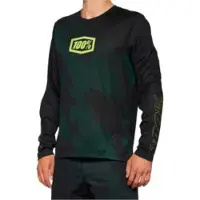 100% Airmatic LE Langarm Fahrrad Jersey, schwarz/grün, L