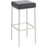 DELUKE Barhocker BIDAN - Kunstleder Schwarz 37x37x80 cm | Barstuhl Mit Lehne Tresenhocker Tresenstuhl Kneipenhocker Kneipenstuhl
