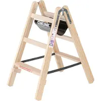 MUNK Günzburger Steigtechnik MUNK Holz Stufen-Stehleiter 2x3 Stufen