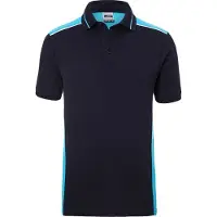 James & nicholson Men's Workwear Polo - COLOR - navy/turquoise, Gr. XL
