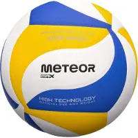 Meteor Max 2000 Volleyball mit geklebten Panelen, mehrfarbig, für Training und Schulsport