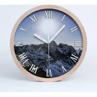 Tulup Holzuhr 25fi cm wanduhr - weiße Spitzen - Winter in der Tatra