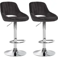 CLP 2er Set Barhocker Milet Samt C schwarz